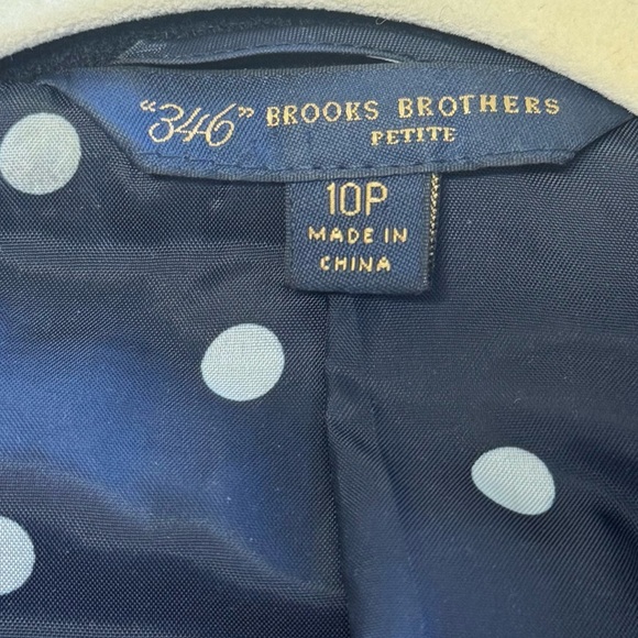 Brooks Brothers Petite Wool Blend Double Breasted Pea Coat Jacket Navy 10P - Picture 10 of 15